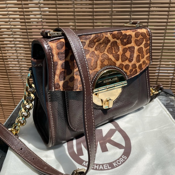 Michael Kors Bags Michael Kors Leopard Leather Crossbody Bag Poshmark